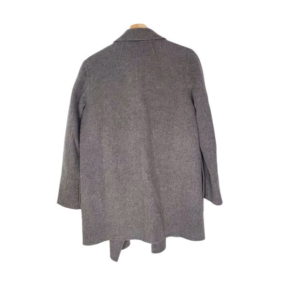 Theory Clairene New Divide Wool Cashmere Coat Charcoal Melange Grey Size Small - Picture 4 of 10